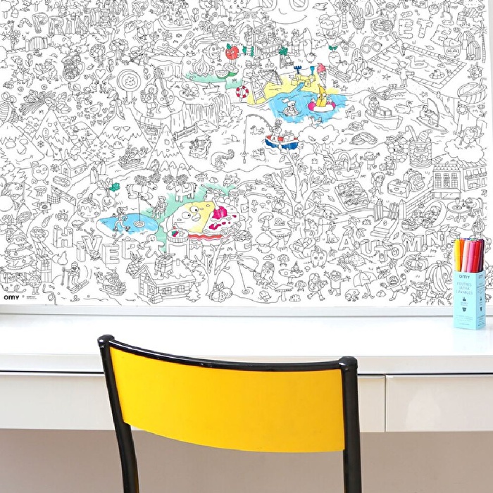 OMY Dört Sezon Boyama Posteri ve Kalem